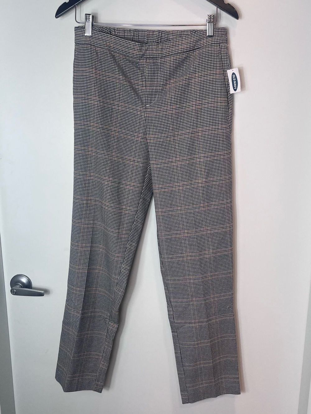 Old Navy Pixie Trousers Houndstooth Skinny Ankle Pants NWT Black White 6